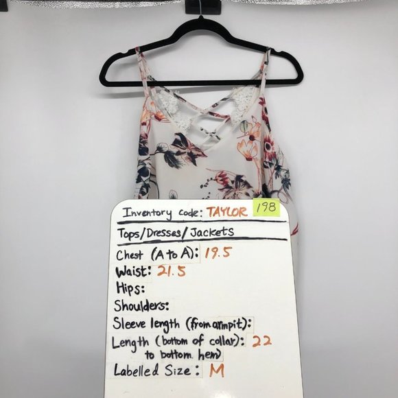 Kismet White Floral Carla Camisole Tank Top size M - Picture 15 of 16